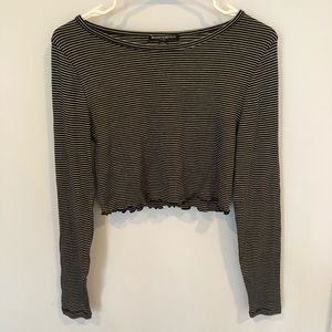 Brandy Melville Black & White Stripped Tee Shirt